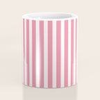 Rose Pink & White Cabana Stripe Coffee Mug Gallery Image 4