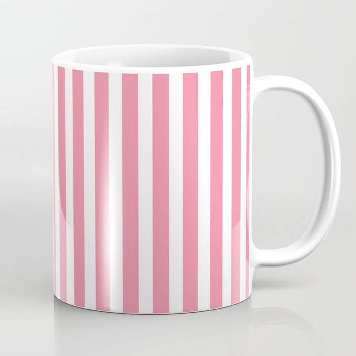 Rose Pink & White Cabana Stripe Coffee Mug Gallery Image 1