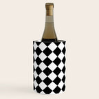 Black and white diamond shape,check,chess pattern  Wine Chiller Gallery Image 2