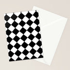 Black and white diamond shape,check,chess pattern  Stationery Card Gallery Image 2