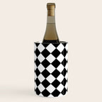 Black and white diamond shape,check,chess pattern  Wine Chiller Gallery Image 3