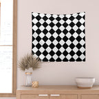 Black and white diamond shape,check,chess pattern  Wall Tapestry Gallery Image 2