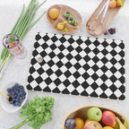 Black and white diamond shape,check,chess pattern  Cutting Board Gallery Image 2