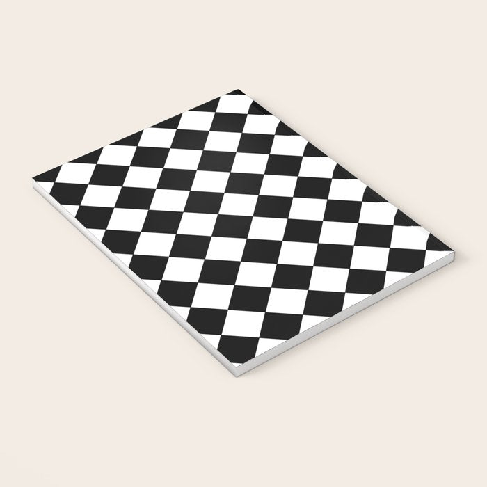 Black and white diamond shape,check,chess pattern  Notebook Gallery Image 3