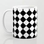 Black and white diamond shape,check,chess pattern  Coffee Mug Gallery Image 3