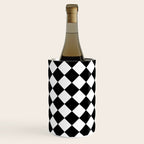 Black and white diamond shape,check,chess pattern  Wine Chiller Gallery Image 1