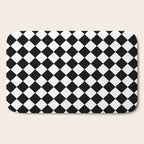 Black and white diamond shape,check,chess pattern  Bath Mat Gallery Image 2