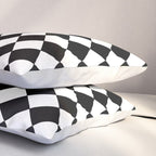 Black and white diamond shape,check,chess pattern  Pillow Sham Gallery Image 3