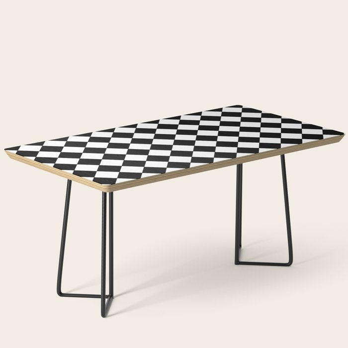 Black and white diamond shape,check,chess pattern  Coffee Table Gallery Image 1
