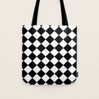 Black and white diamond shape,check,chess pattern  Tote Bag Gallery Image 1