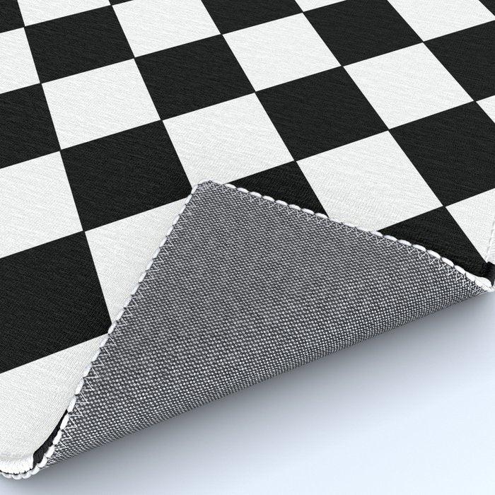 Black and white diamond shape,check,chess pattern  Rug Gallery Image 4