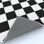 Black and white diamond shape,check,chess pattern  Rug Gallery Image 4