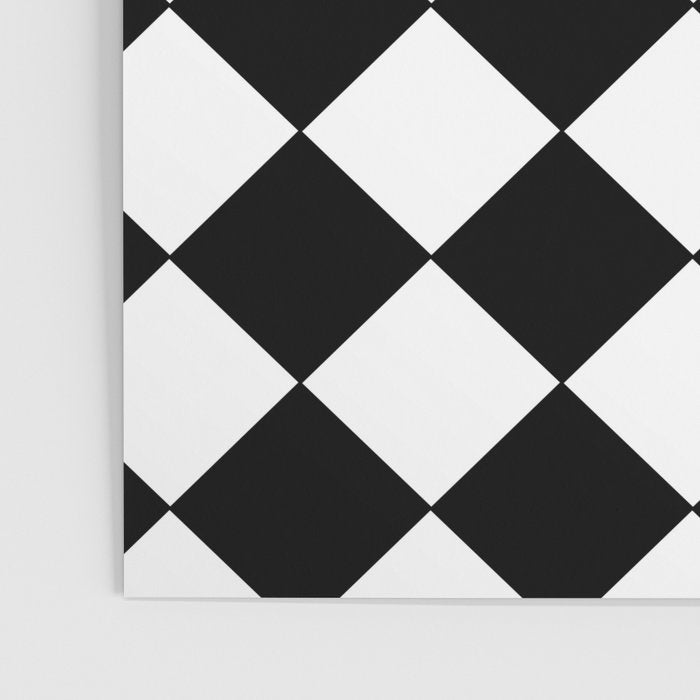 Black and white diamond shape,check,chess pattern  Poster Gallery Image 3