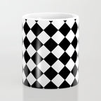 Black and white diamond shape,check,chess pattern  Coffee Mug Gallery Image 4