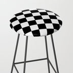 Black and white diamond shape,check,chess pattern  Stool Gallery Image 2