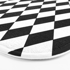 Black and white diamond shape,check,chess pattern  Bath Mat Gallery Image 3