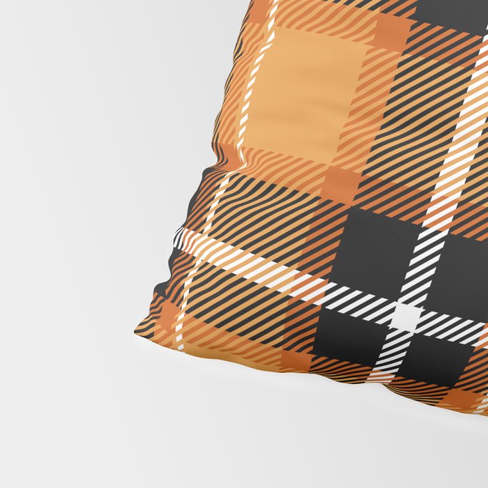 Orange + Black Plaid Pillow Sham Gallery Image 4