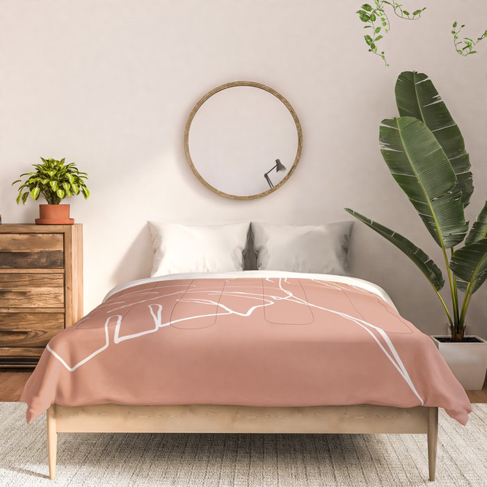 Monstera minimal - earth Comforter Gallery Image 3
