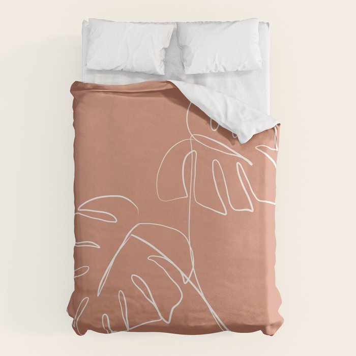Monstera minimal - earth Duvet Cover Gallery Image 6