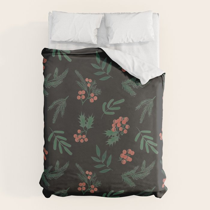 Yuletide Botanical Print Duvet Cover Gallery Image 6
