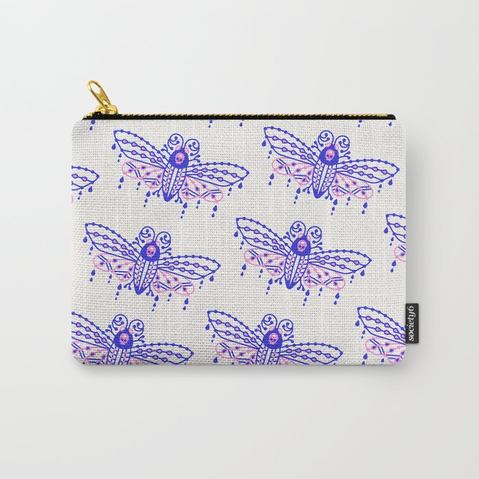 Death's Head Hawkmoth - Indigo & Pink Palette Carry All Pouch Gallery Image 1