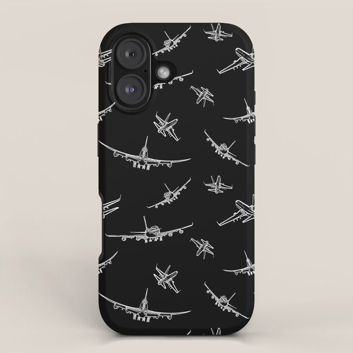 Airplanes on Black iPhone Case Gallery Image 1