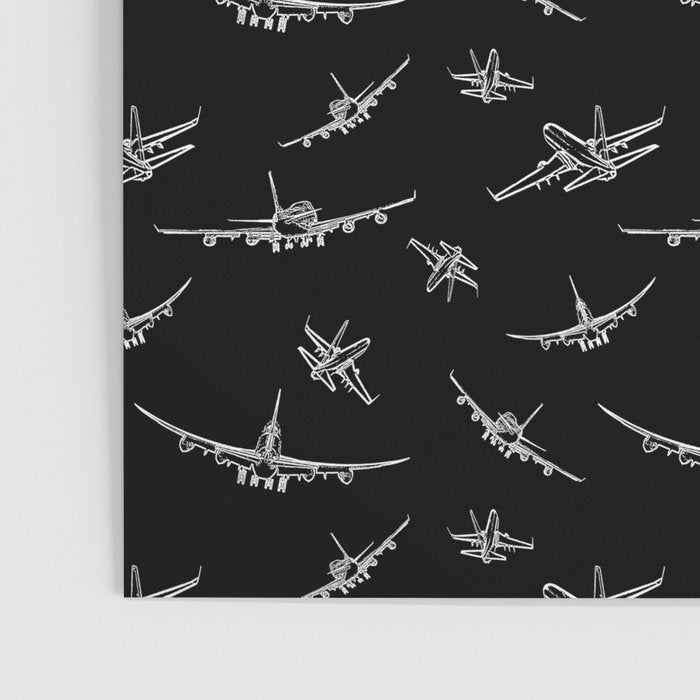 Airplanes on Black Poster Gallery Image 3
