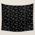 Airplanes on Black Wall Tapestry Gallery Image 4