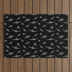 Airplanes on Black Outdoor Rug Gallery Image 1