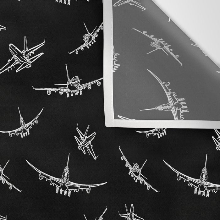 Airplanes on Black Wall Tapestry Gallery Image 3