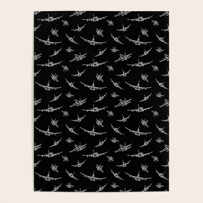 Airplanes on Black Poster Gallery Image 4