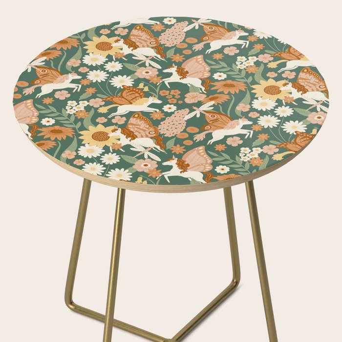 Butterfly Unicorns Frolicking in the Garden - Dark Side Table Gallery Image 2