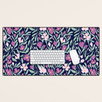Pink Midnight Bloom Desk Mat Gallery Image 1