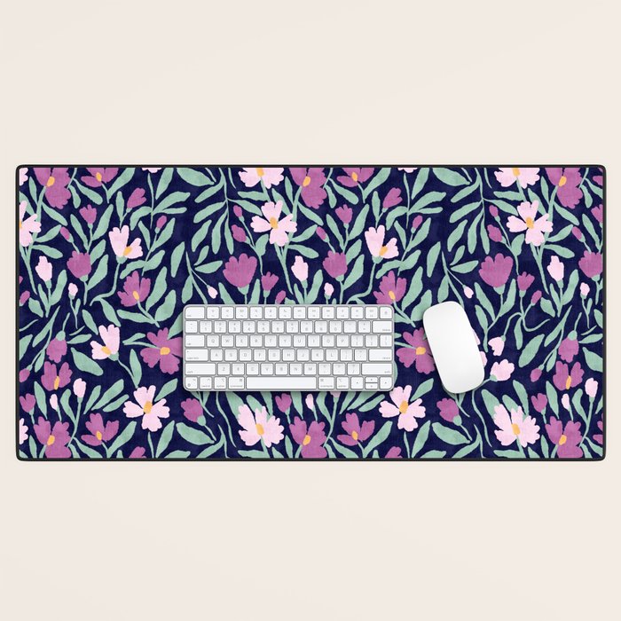 Pink Midnight Bloom Desk Mat Gallery Image 1
