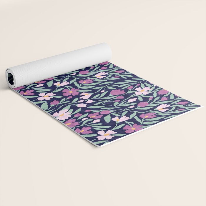 Pink Midnight Bloom Yoga Mat Gallery Image 2