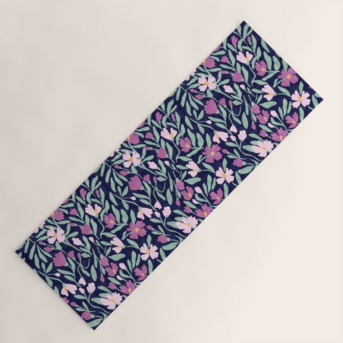 Pink Midnight Bloom Yoga Mat Gallery Image 1