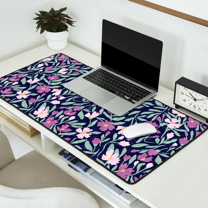 Pink Midnight Bloom Desk Mat Gallery Image 2
