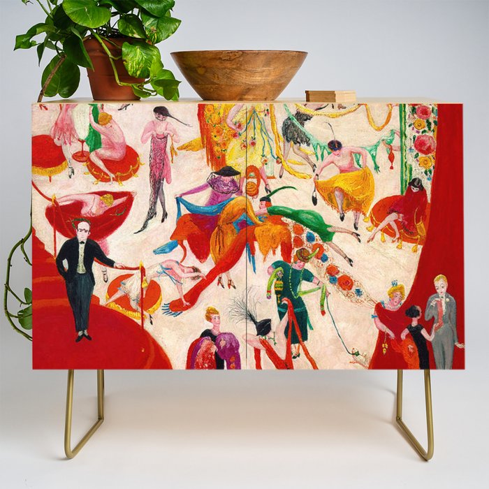 'Spring Sale Soireé at Bendels' Jazz Age New York City Portrait by Florine Stettheimer Credenza Gallery Image 1