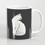White Cat On Black Coffee Mug Gallery Image 1