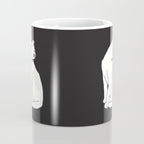 White Cat On Black Coffee Mug Gallery Image 4