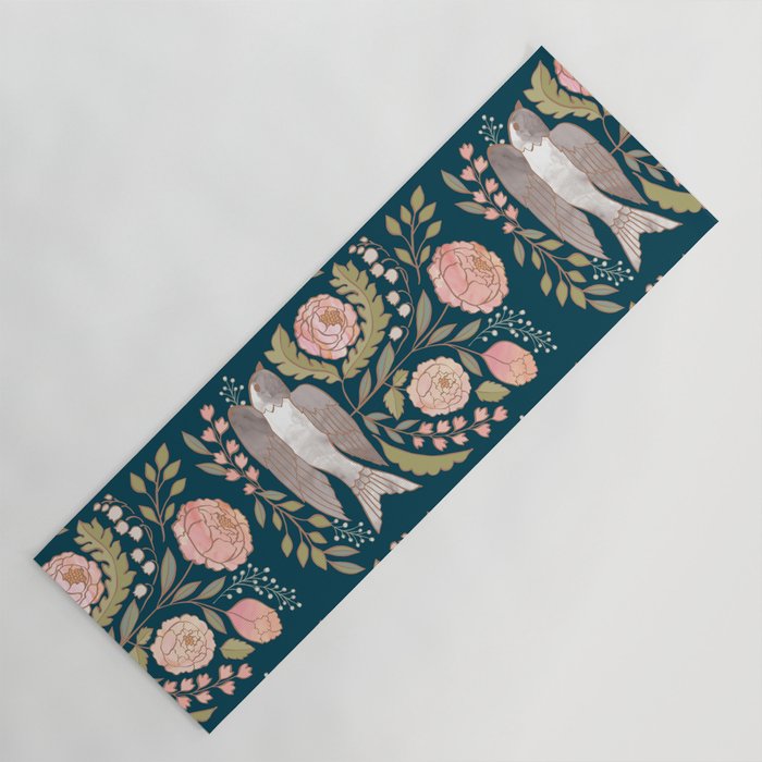 Peony Garden Dove Yoga Mat Gallery Image 1