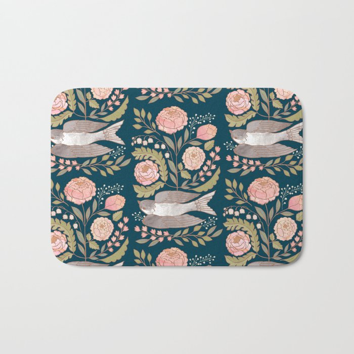 Peony Garden Dove Bath Mat Gallery Image 1