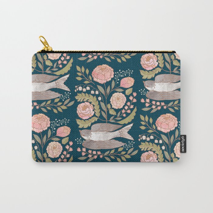 Peony Garden Dove Carry All Pouch Gallery Image 1