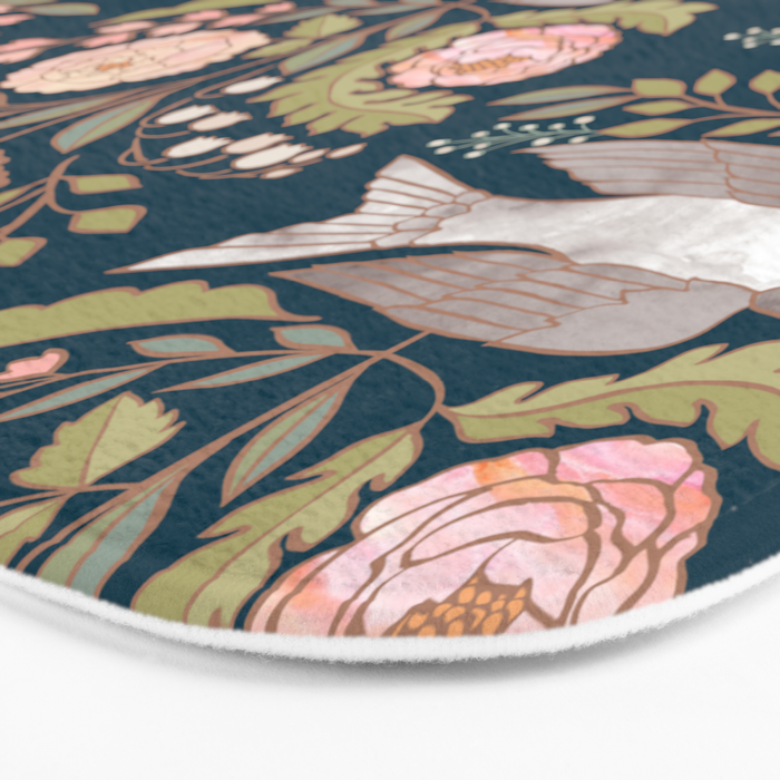 Peony Garden Dove Bath Mat Gallery Image 3