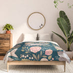 Peony Garden Dove Comforter Gallery Image 3