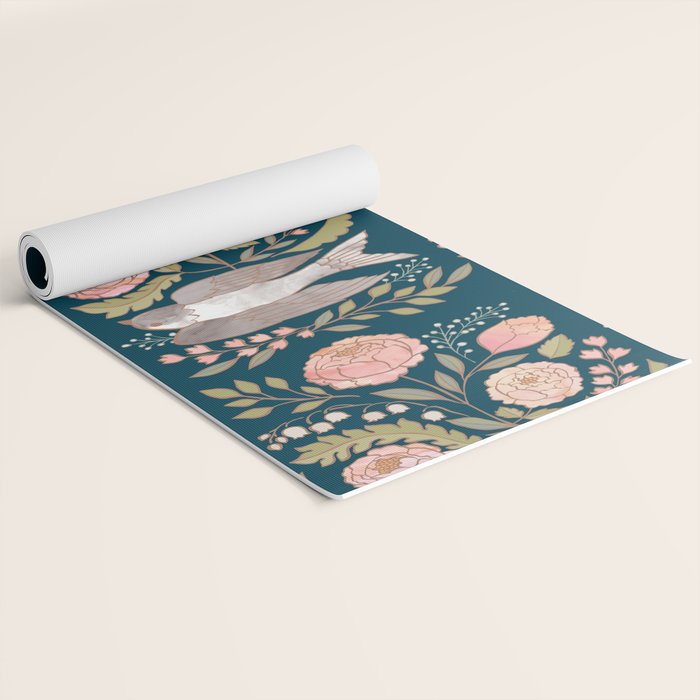 Peony Garden Dove Yoga Mat Gallery Image 2