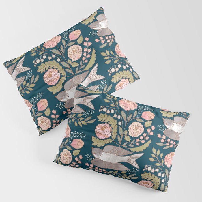 Peony Garden Dove Pillow Sham Gallery Image 3