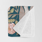 Peony Garden Dove Throw Blanket Gallery Image 3
