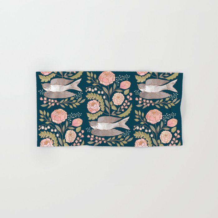 Peony Garden Dove Bath Towel Gallery Image 1