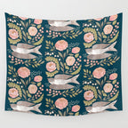 Peony Garden Dove Wall Tapestry Gallery Image 4
